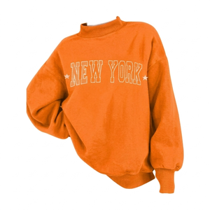 Mockneck OEM/ODM pour femmes, 100% coton, respirant, impression de logo personnalisée, streetwear uni. - Product Image 1