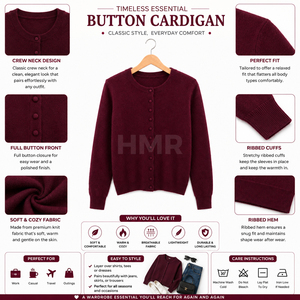 เสื้อคาร์ดิแกนไหมพรมสีแดงเลือดหมู แบรนด์ HMR Sisterhood Sorority แขนยาว คอวี ติดกระดุมด้านหน้า สีพื้น คลาสสิก - Product Image 6