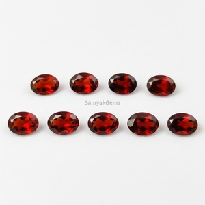 Granat rouge naturel du Mozambique, forme ovale, taille ovale de 3x5mm à 7x5mm, pierre précieuse à facettes, granat en vrac, lot en gros pour usine de bijoux - Product Image 2