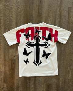 Camiseta Gráfica Personalizada con Bajo sin Rematar, Cuello Mock, de Algodón Pesado 100%, Estilo Boxy y Corto para Hombre - Product Image 3