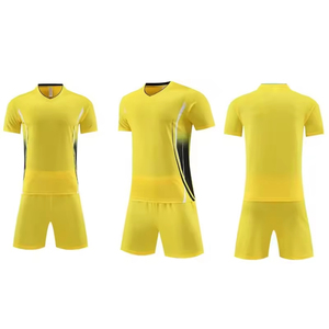 Custom logo Men's Sports Uniforms Soccer Jersey Blue Yellow <b>Dropshipping</b> Football Shirt Football Kit Football Jersey Set - Product Image 4