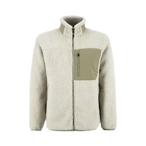 Veste en polaire sherpa pour homme, fermeture éclair, col montant, couleurs contrastées, manteau d'hiver épais - Product Image 5