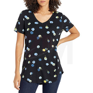 Ropa para actividades cotidianas y estilo informal, camiseta con estampado gráfico para mujer, top informal suave para ropa de calle moderna y uso diario - Product Image 3