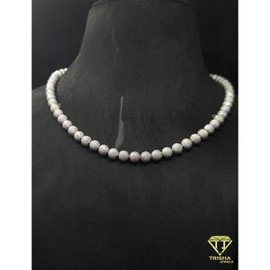 Collar de cadena de bolas con diamantes cultivados en laboratorio VVS de primera calidad, plata de ley 925, estilo hip hop, joyería de lujo de Trisha. - Product Image 4