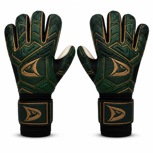 Guantes de Portero de Fútbol Verde Bosque y Bronce |   Látex Alemán de 4 mm con Ajuste de Neopreno |   Equipamiento de Fútbol de Marca Privada - Product Image 1