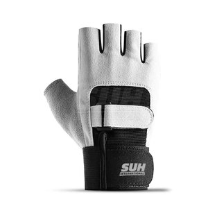 Fitness Training <b>Weighted</b> Workout Gym Gloves Leather Breathable Lightweight Half Finger Unisex Made in Pakistan - Product Image 4