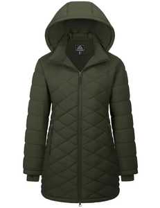 Veste matelassée unisexe à capuche, col montant, fermeture éclair, imperméable, coupe-vent, hiver, manches longues, couleur unie, polyester épais - Product Image 2