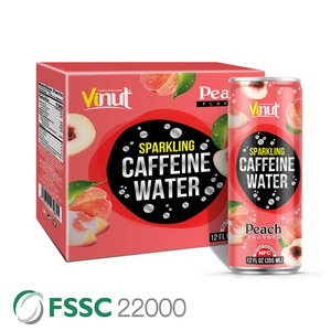 น้ำคาเฟอีนรสพีชแบบมีฟอง 355 มล. ผู้ผลิตเครื่องดื่มแบบ OEM ODM รับผลิตแบรนด์ส่วนตัว - Product Image 1