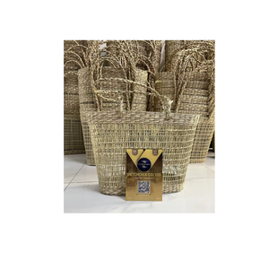 Stylish Elegant Handwoven Seagrass Bag Water Hyacinth Handbag Sustainable Summer Purse - Product Image 1