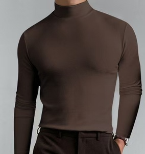 Men's Pink <b>Turtleneck</b> <b>Sweater</b> Full Sleeve Knitted Modal Spandex Autumn Wear - Product Image 5