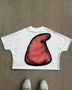 เสื้อยืดคอกลมทรงหลวม ผ้าคอตตอน 100% พิมพ์ลายดิจิทัล ถักทอ เป็นมิตรต่อสิ่งแวดล้อม น้ำหนักมาก ขายส่ง - Product Image 6