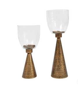 Trend Alert Handmade Candle Stand Set With <b>Glass</b> <b>Shades</b> For Home Decoration - Product Image 1