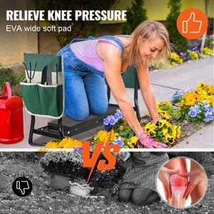 Panca da Giardinaggio Pieghevole con Cuscino EVA da 8 Pollici, Capacità di Carico 330 Libbre, per Attrezzi da Giardinaggio - Product Image 4