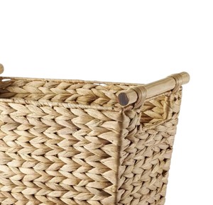 Custom Hand Made Woven Water Hyacinth Basket Elegant Rectangular Storage <b>Container</b> Eco Friendly Decorative Basket Export - Product Image 2