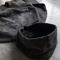 Özel Gotik Kale Baskılı Kapüşonlu Erkek Sokak Giyim Hip Hop Retro Yıkanmış Polar Büyük Beden Bol Kışlık %100 Pamuklu Sweatshirt