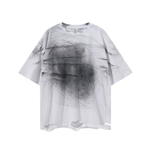 Camiseta de Hombre, Estilo Vintage, Lavado Ácido, 100% Algodón, Peso Pesado 220g, Transpirable, Talla Grande, Personalizable OEM - Product Image 6