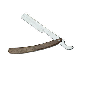 Navaja de Afeitar y para Barba UBI con Mango de Madera Tradicional, Hojas de un Solo Filo, Acero con Alto Contenido de Carbono, Recta - Product Image 1