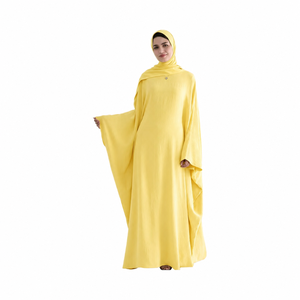 Nuevo Conjunto de Abaya Larga Talla Grande ODM 2026 con Hiyab a Juego, Ropa Casual de Manga Larga para Mujer, Tela Suave Antiarrugas - Product Image 1