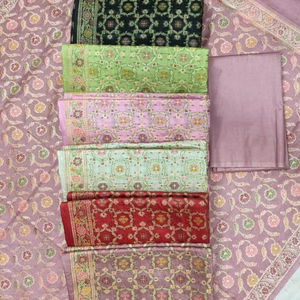 Costume en soie pure Banarasi 3 pièces jaal - Product Image 1