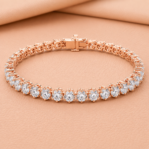 Bracelet tennis en diamants naturels taille ronde pour femme, en argent plaqué or 14 carats, design tendance, certifié IGI - Product Image 2