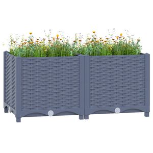 Jardinières surélevées en polypropylène bleu-gris, résistantes et durables - Product Image 1