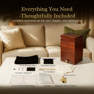 Luxury Solid Walnut Wood Rectangular Cremation Urn for Adult Ashes | 200 Cu <b>Large</b> Simple Memorial Urn <b>Photo</b> Display <b>Frame</b> - Product Image 3