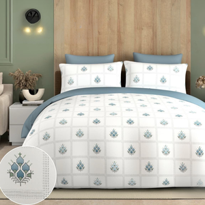 <b>Super</b> <b>King</b> Size Pure Cotton Bedsheet <b>Set</b> | Luxury Soft Breathable <b>Bed</b> Linen with Pillow Covers Zipper Packing Premium Quality. - Product Image 1