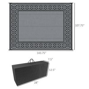 Tappeto da campeggio impermeabile 9FT X 12FT, tappeto da esterno per patio, grande tappeto da campeggio con borsa per il trasporto, design in paglia di plastica, impermeabile per giardino - Product Image 3