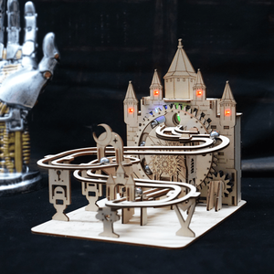 Puzzle 3D in Legno Elettrico Fatto a Mano, Kit Modello Pista per Biglie, Rompicapo Fai-da-Te, Regalo di Natale Senza Batteria - Product Image 2