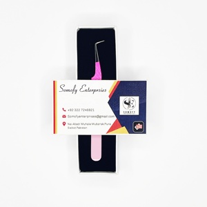 Pince à épiler professionnelle Somofy Enterprises avec logo personnalisé, en acier inoxydable de haute qualité, pointe lisse à 90 degrés, précision durable - Product Image 3
