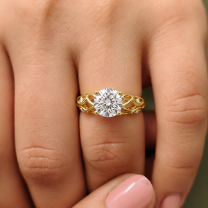 3 Carat Round Lab Grown Diamond Nature Inspired <b>Celtic</b> Knot Engagement <b>Ring</b> | IGI Certified CVD Diamond <b>Ring</b> in 14K Solid Gold - Product Image 2