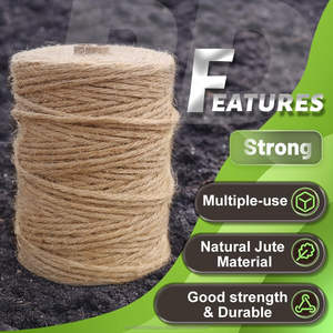 Cordel de Yute de 3 mm x 350 pies, 3 Hebras, Trenzado, Multiusos, Empalmable, para Manualidades, Jardinería, Envoltura de Regalos, Decoración Artística, Embalaje - Product Image 4