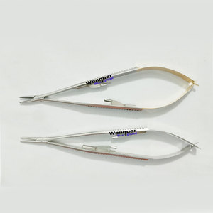 Pinzas portaagujas Castroviejo doradas personalizadas, 2 unidades, instrumentos dentales de ortodoncia, punta recta, punta curva, con o sin bloqueo - Product Image 4