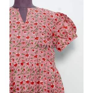 Vestido Midi de Algodón con Estampado Floral, Elegante, Casual y Dulce, para Mujer, Ligero, Estilizado, Silueta en A Natural, Ecológico, al por Mayor - Product Image 3