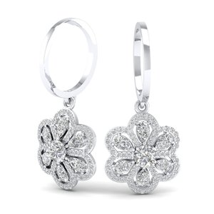 REYES Wholesale Price 925 Sterling <b>Silver</b> Moissanite Hoop <b>Dangle</b> <b>Earrings</b> For Women 14K Rose Gold Wedding Party Wear Jewelry - Product Image 5