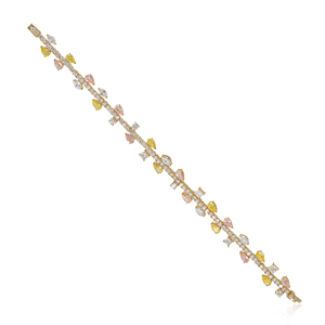 Luxury 14K Gold Multi Shape Lab Grown Diamond Tennis Bracelet 11.84 Ct Fine Jewelry 7 Inch - Product Image 2