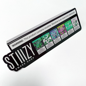 Custom Eco-Friendly Durable PVC <b>Shelf</b> Talker Supermarket Promotional Sign Price Tag Holder Custom Logo <b>Black</b>/White Merchandising - Product Image 3