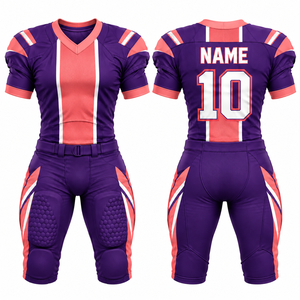 Conjunto de Uniforme de Fútbol Americano Personalizado para Hombre, Sublimado, Cuello en V, Manga Corta, Poliéster Transpirable, Ajustado, para Todas las Temporadas - Product Image 5