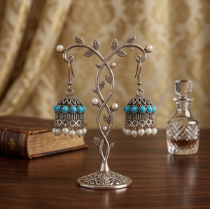 DIVYORO TURQUOISE PEARL JHUMKA - Product Image 2