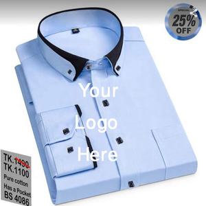 Collection d'automne Chemise à manches longues multicolore pour hommes 100% coton Logo personnalisé Tenue décontractée formelle Prix compétitif - Product Image 4