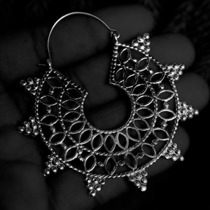 Modernos Pendientes de Aro Medianos de Latón Puro con Mandala, Pendientes Geométricos Circulares de Moda para Mujer, Joyería Bohemia - Product Image 3
