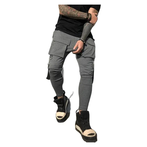Pantalones Cargo Deportivos Casuales de Moda para Hombre, Corte Slim Fit, 100% Poliéster, Cintura Media, Bolsillos Grandes, Nueva Tendencia de Primavera - Product Image 4