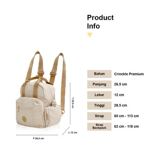 Mini sac à dos en toile de forme carrée, imperméable, avec fermeture éclair, sangle détachable, pour usage quotidien décontracté, sac à dos pour femme, qualité supérieure, effet froissé - Product Image 3