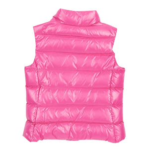 Gilet matelassé pour femme, blanc, rembourrage polyester, à capuche, léger, fermeture éclair, décontracté, imperméable, coupe-vent - Product Image 2