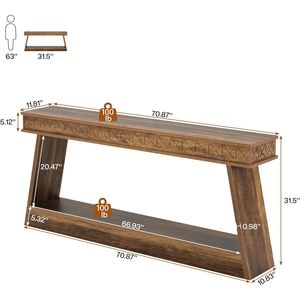 Farmhouse-Style <b>Console</b> <b>Table</b> with <b>Storage</b> for Entryway or Sofa Area - Product Image 3