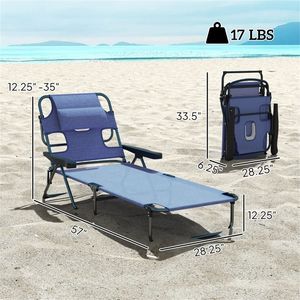 Sillón Reclinable Plegable Gris, Práctica Tumbona para Tomar el Sol - Product Image 6