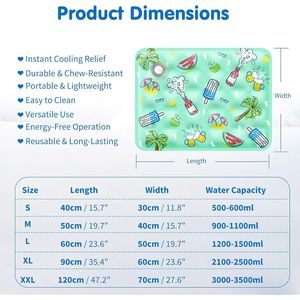 "High Quality 120x70cm Square Dog <b>Cooling</b> Mat Portable & Washable Summer Pet <b>Cooling</b> <b>Pad</b> for Travel" - Product Image 6