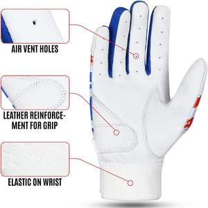 Gants de frappe à manchette courte pour softball professionnel, nouvelle arrivée, en cuir, pour jeux de baseball - Product Image 4