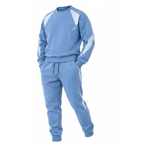 Conjunto Deportivo Unisex Azul con Bloques de Color, Ecológico, de Invierno, con Media Cremallera, Manga Corta, Casual, con Bolsillos Laterales y Cordón Ajustable - Product Image 5