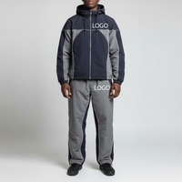 Veste coupe-vent à capuche imprimée personnalisée avec logo, style streetwear hiver, 100 % coton, patchwork color block, pour le jogging